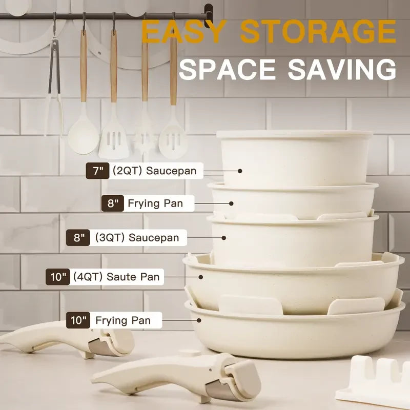 Astercook 20-Piece Cookware Set White